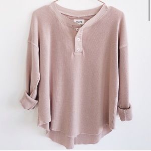 MATE The Label Hunter Henley Blush Pink Tee